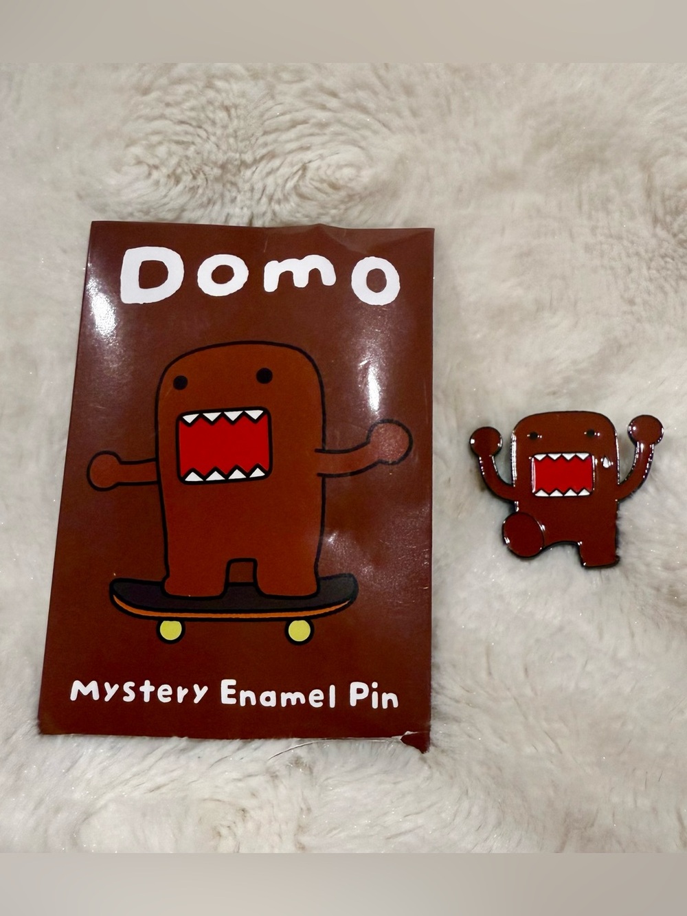 Domo Poses Blind Enamel Pin